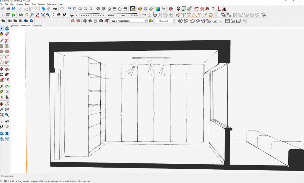 tekening plan houten wandkasten op maat