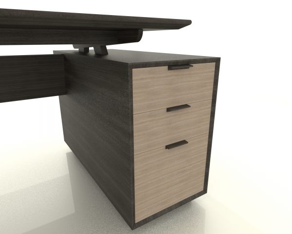 detail laadkast bureau kantoor maatwerk hout